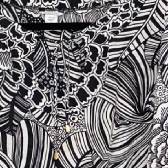 Trina Turk ✦ Silk Blend Beach Cover Tunic ✦ BW - Picture 5 of 11